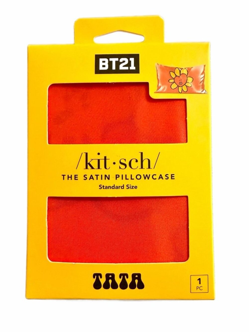 Kitsch x BT21 Crown Prince TATA Satin Pillowcase Standard/Queen New Line Friends
